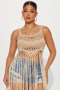 Aldari Crochet Top - Sand sold by Fashion Nova