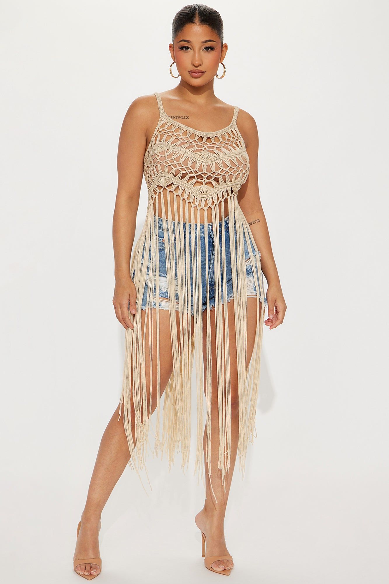 Aldari Crochet Top - Sand sold by Fashion Nova