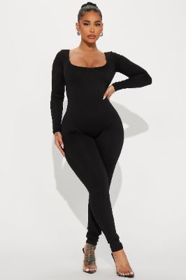 On Repeat Jumpsuit   - Black sold by Fashion Nova