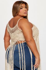 Aldari Crochet Top - Sand sold by Fashion Nova