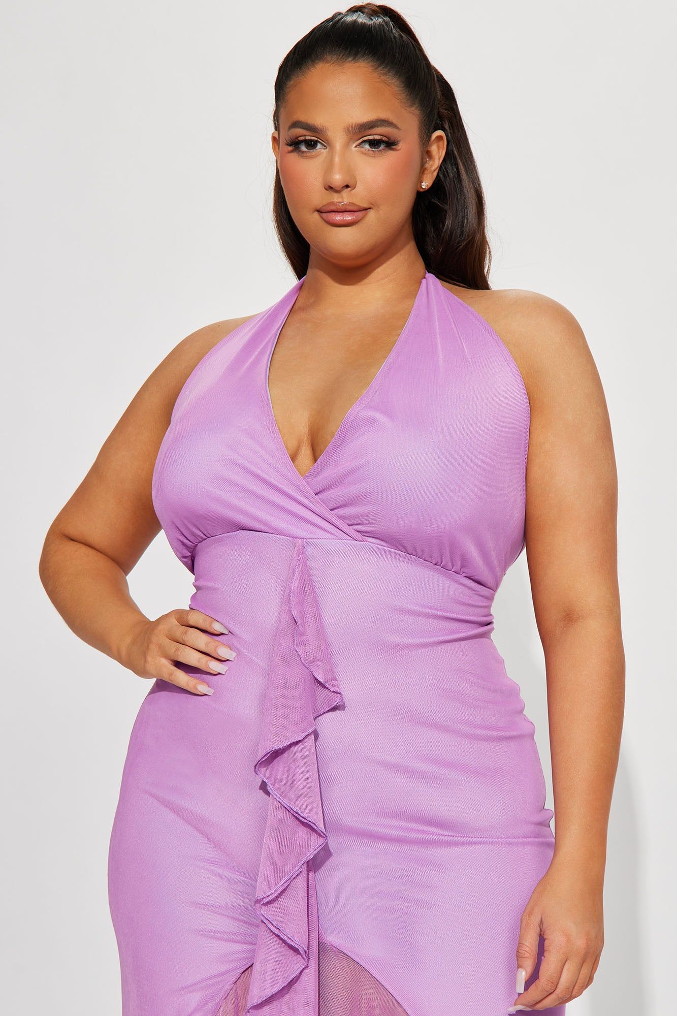 Something New Mesh Maxi Dress - Lilac sold by Fashion Nova product image thumbnail 2