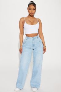 Calling It Off Baggy Jeans - Light Wash sold by Fashion Nova