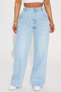 Calling It Off Baggy Jeans - Light Wash sold by Fashion Nova