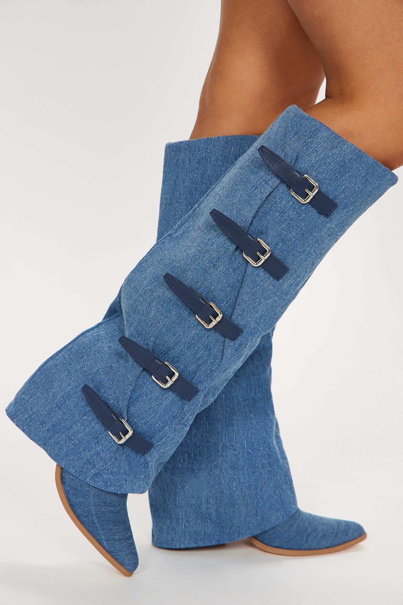 Wait And See Knee High Boots - Denim sold by Fashion Nova product image thumbnail 2