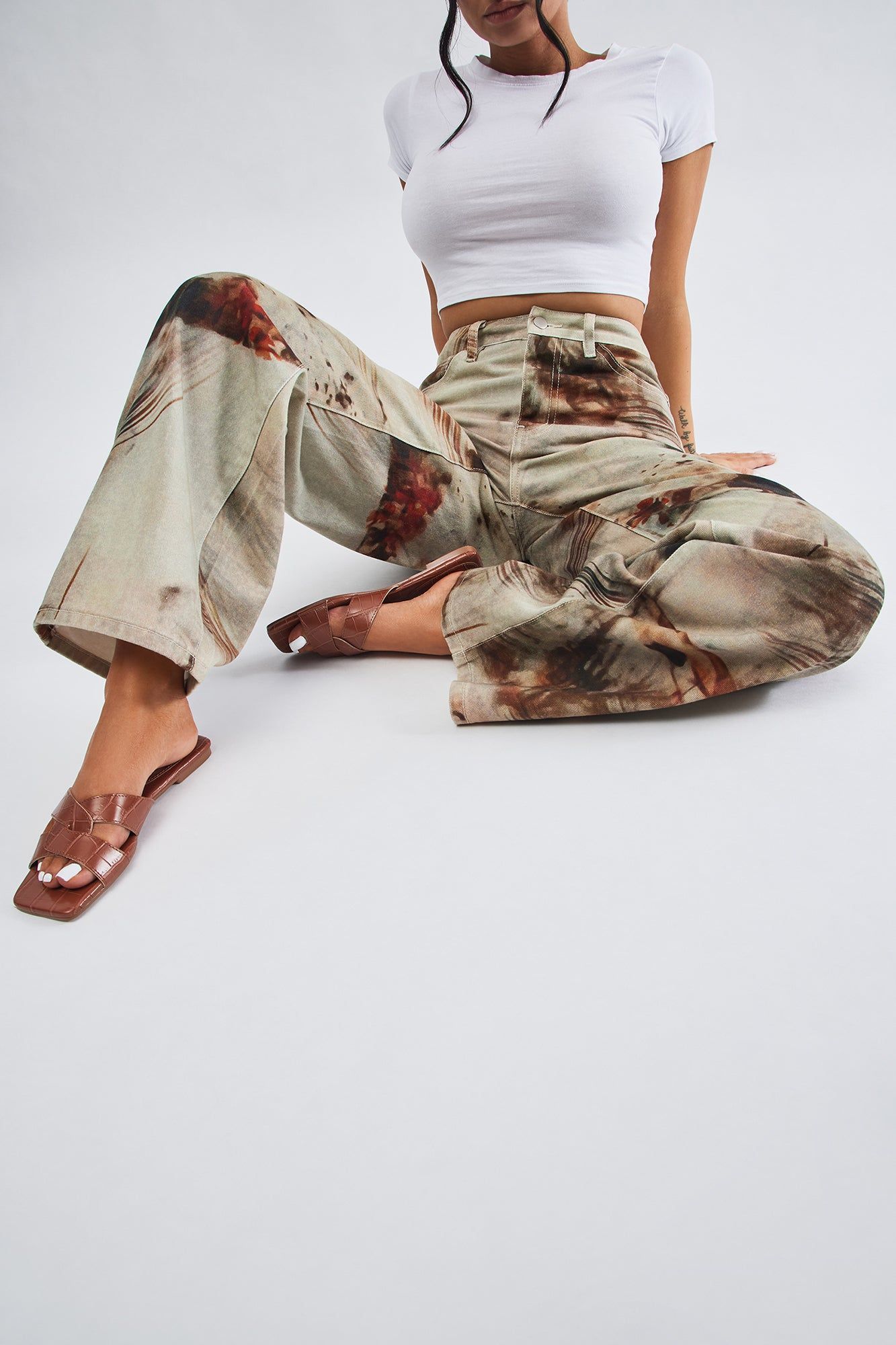 Kallan Flat Sandals - Brown sold by Fashion Nova