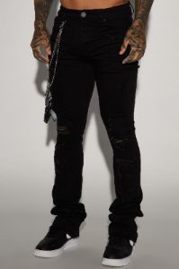 Get It Right Stacked Skinny Flare Jeans - Black sold by Fashion Nova