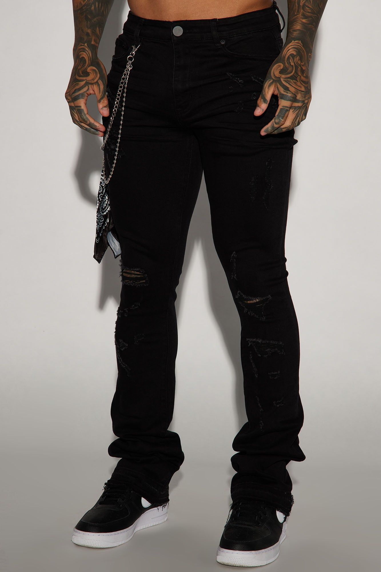 Get It Right Stacked Skinny Flare Jeans - Black sold by Fashion Nova product image thumbnail 4