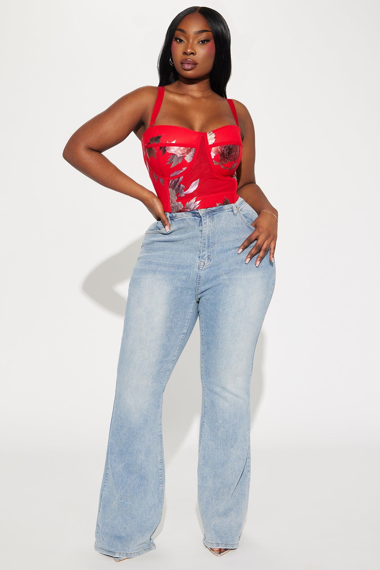 Mesh So Well Corset Top - Red/combo sold by Fashion Nova product image thumbnail 5