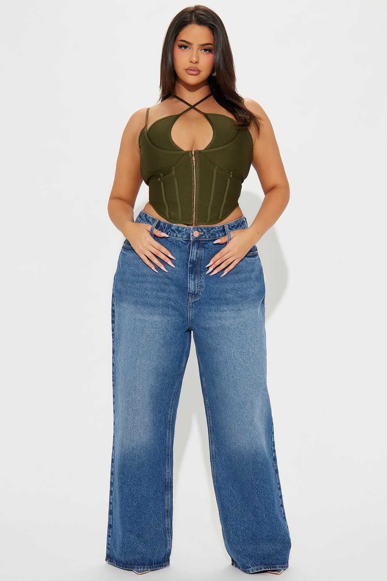 Victoria Bandage Corset Top - Olive sold by Fashion Nova product image thumbnail 5