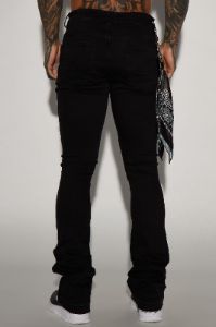 Get It Right Stacked Skinny Flare Jeans - Black sold by Fashion Nova