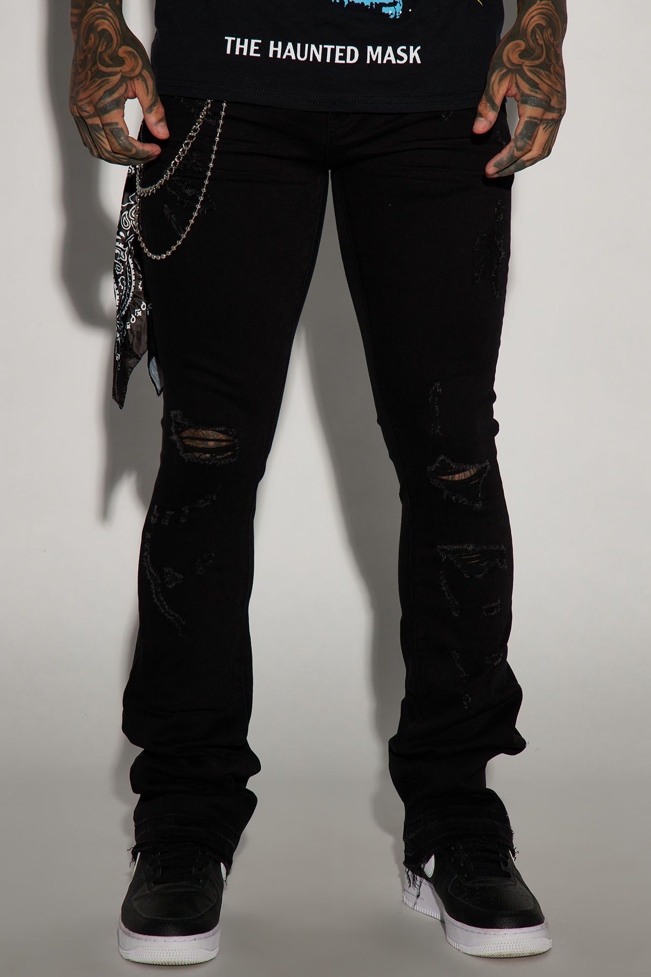 Get It Right Stacked Skinny Flare Jeans - Black sold by Fashion Nova