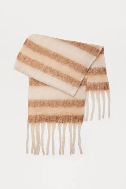 Staying Warm And Cozy Scarf - Nude/combo sold by Fashion Nova