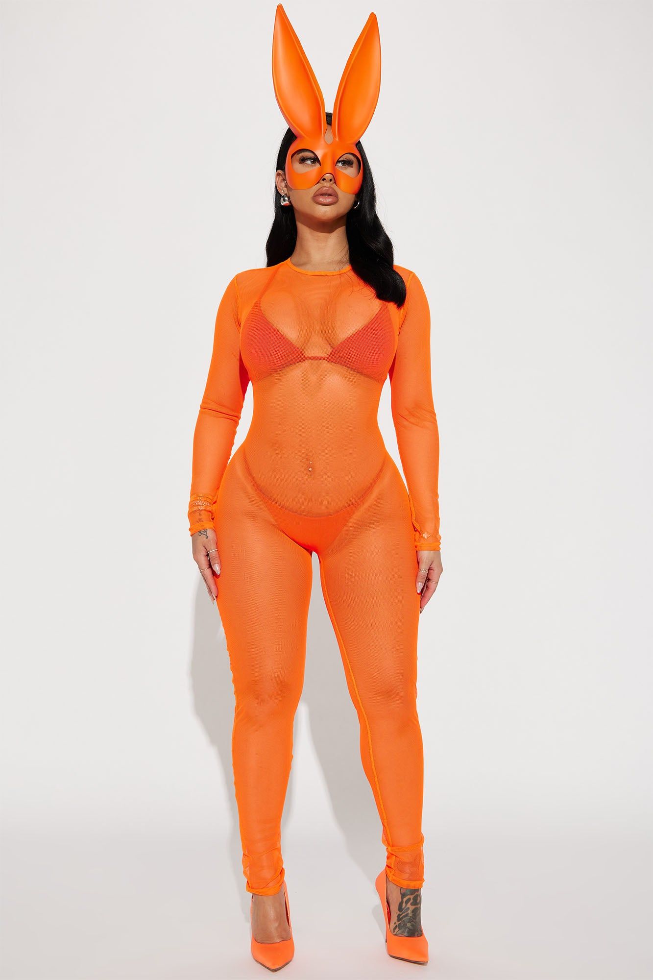 Sultry Bunny 2 Piece Costume Set - Orange sold by Fashion Nova
