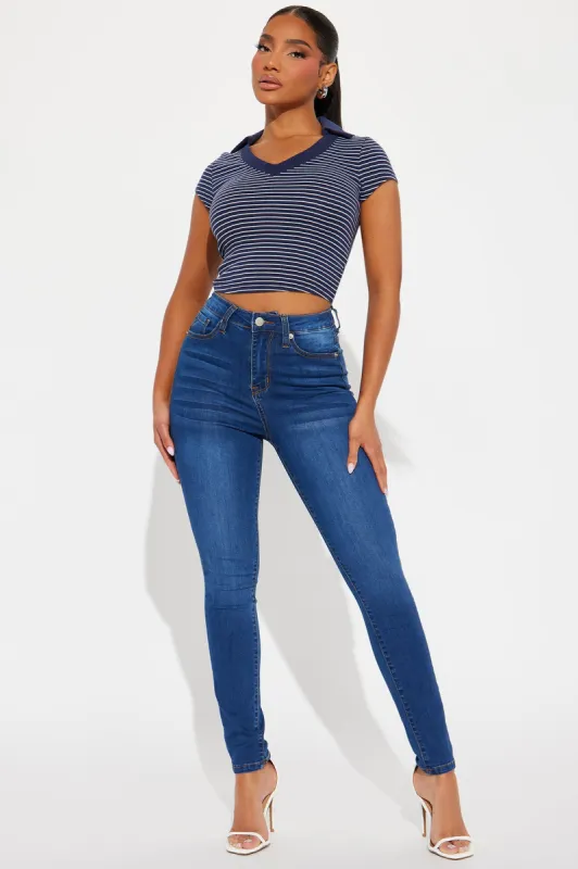 Imani Stretch Skinny Jeans - Dark Wash sold by Fashion Nova