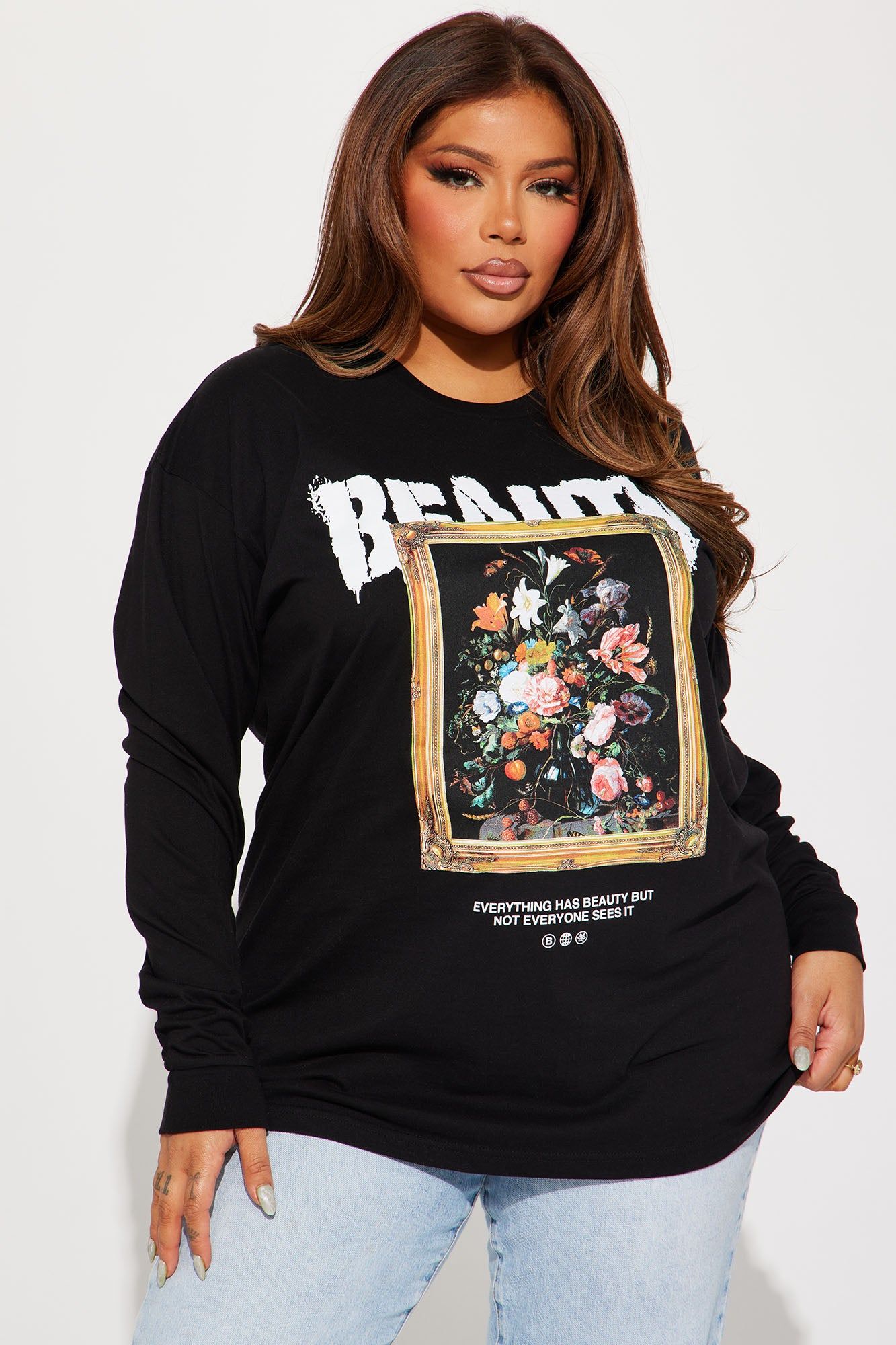 Eternal Beauty Long Sleeve Tshirt - Black sold by Fashion Nova product image thumbnail 5