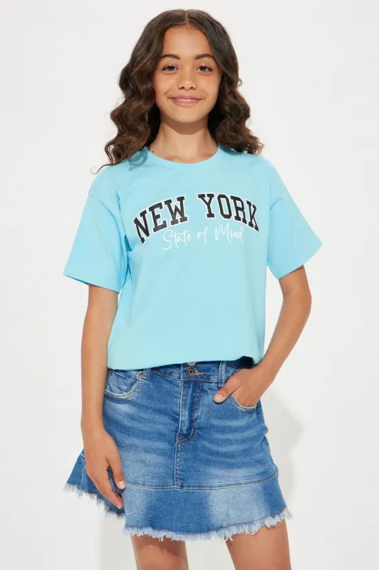Mini New Yorker Short Sleeve Tee - Turquoise sold by Fashion Nova