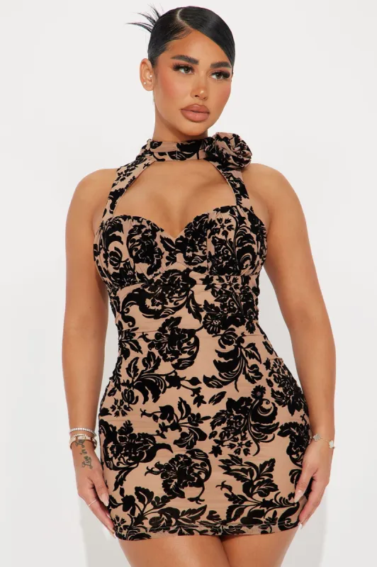 Lia Rose Mini Dress - Taupe sold by Fashion Nova