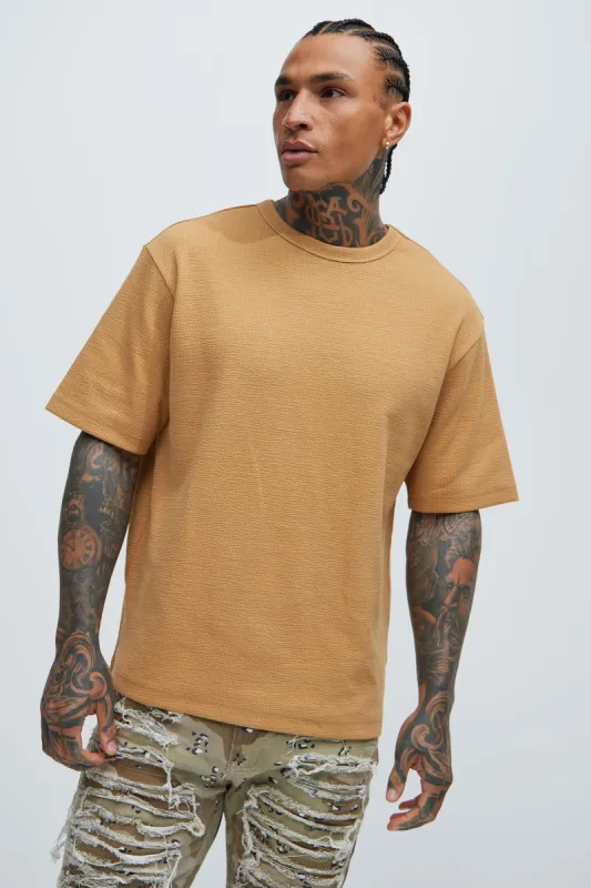 Burke Textured Tee - LightBrown sold by Fashion Nova