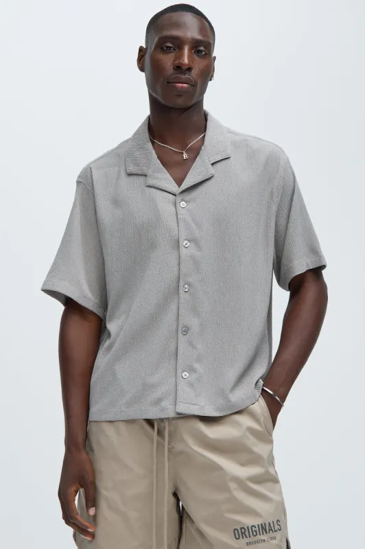 Jace Textured Shirt - Grey sold by Fashion Nova