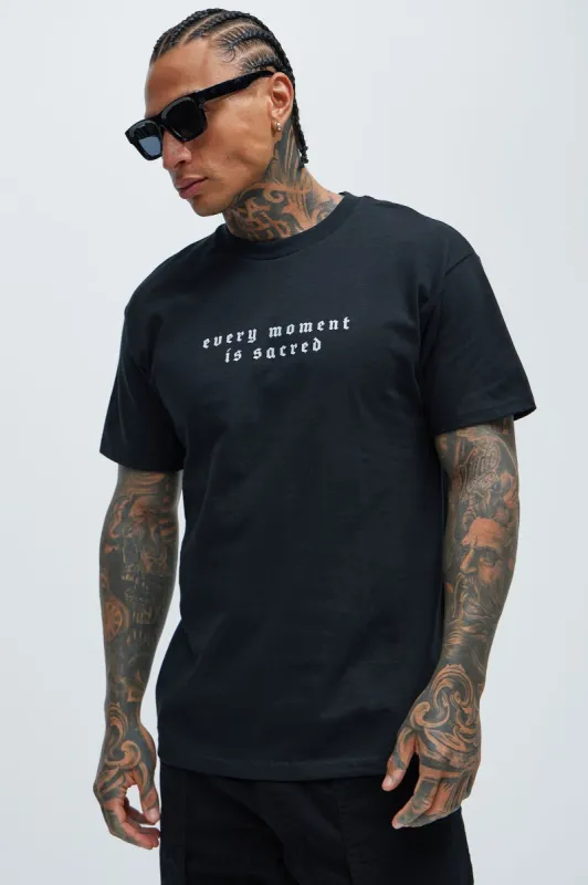 Sacred Moments Short Sleeve Tee - Black sold by Fashion Nova