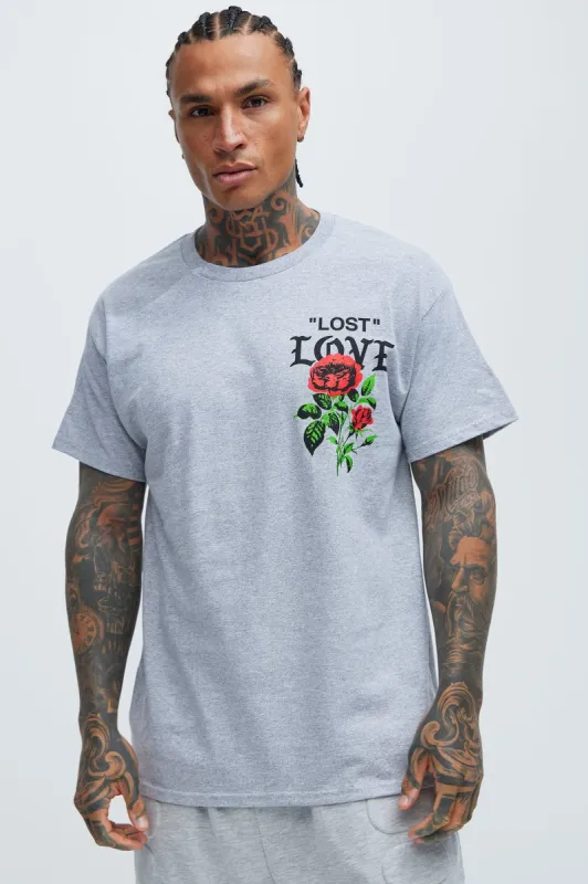 Lost Love Short Sleeve Tee - Heather Grey sold by Fashion Nova