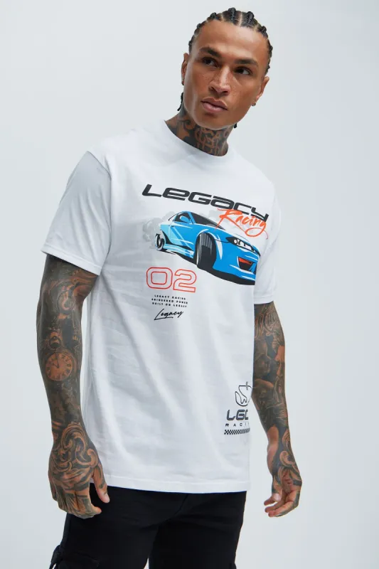 Legacy Racing Short Sleeve Tee - White sold by Fashion Nova