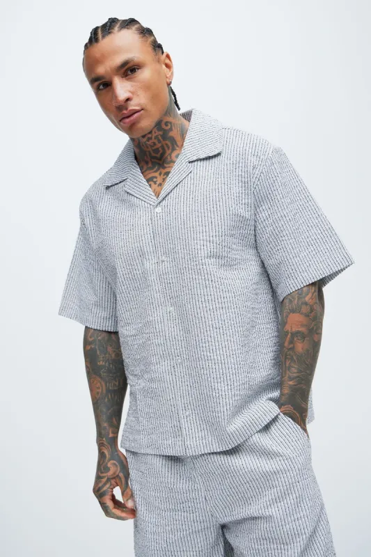 Hadwin Textured Shirt - Black/White sold by Fashion Nova