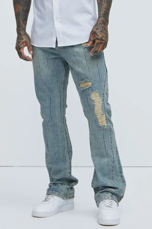 Jones Distressed Vintage Slim Jeans - Light Blue Wash sold by Fashion Nova