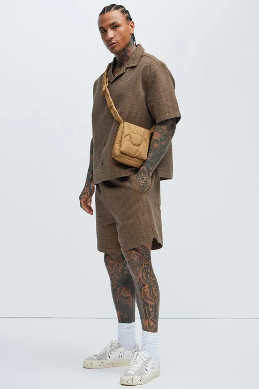 Daryn Jacquard Shirt - Brown sold by Fashion Nova