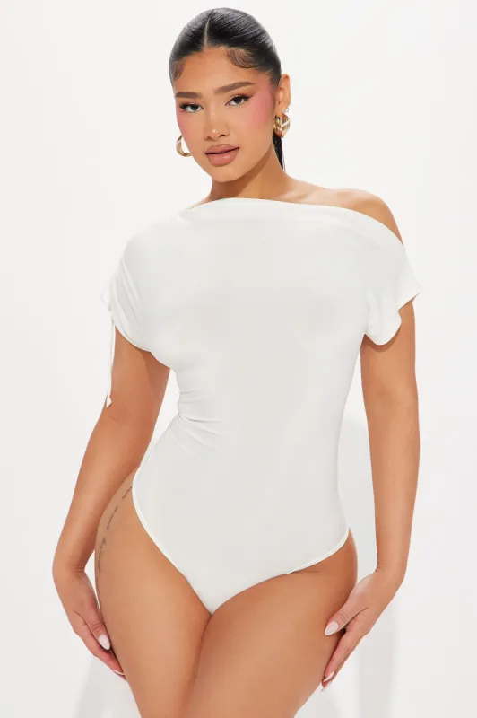 Julianne Off Shoulder Bodysuit - Ivory sold by Fashion Nova