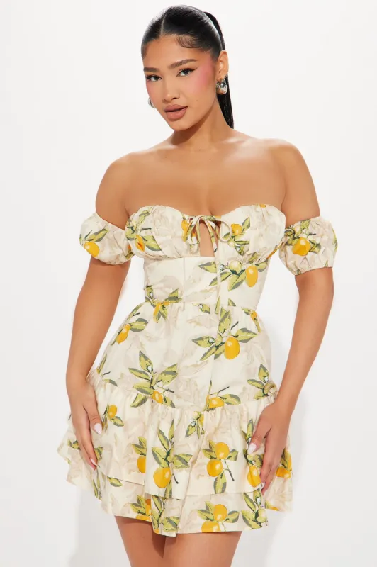 Amalfi Coast Mini Dress - White/combo sold by Fashion Nova
