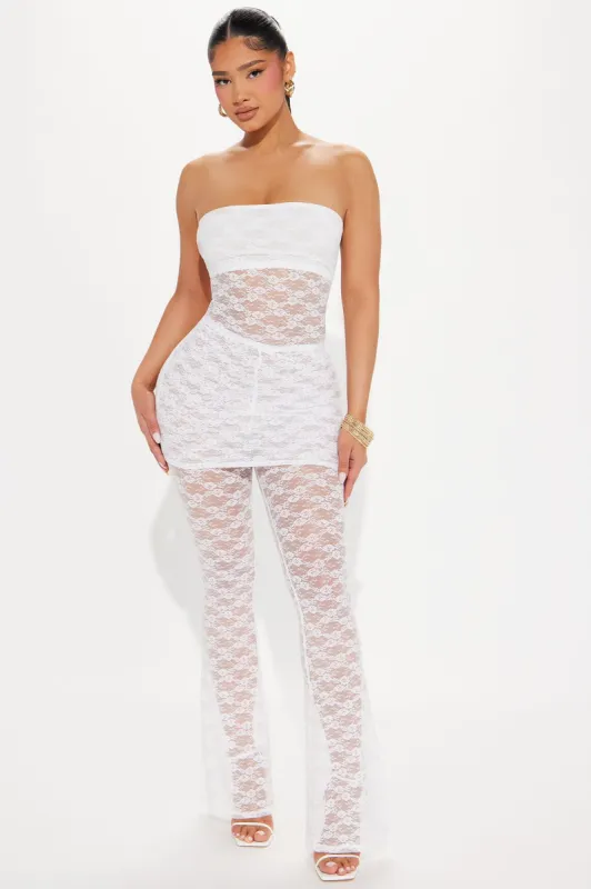 Attention On Me Lace Pant Set - Ivory sold by Fashion Nova
