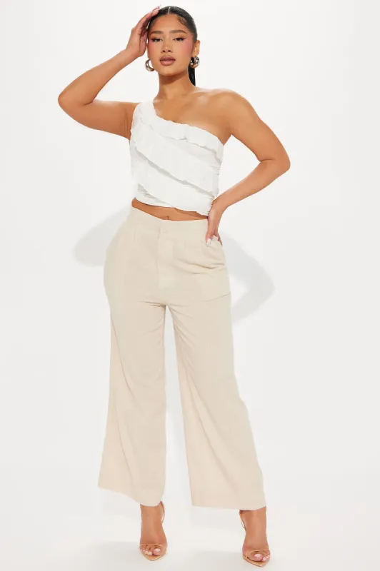 Layla Linen Wide Leg Pant - Oatmeal sold by Fashion Nova
