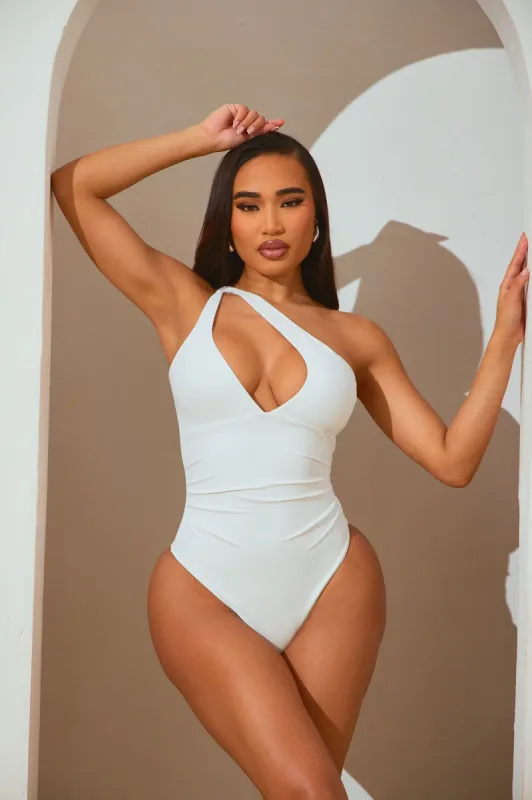 Talana One Shoulder 1 Piece Swimsuit - White sold by Fashion Nova