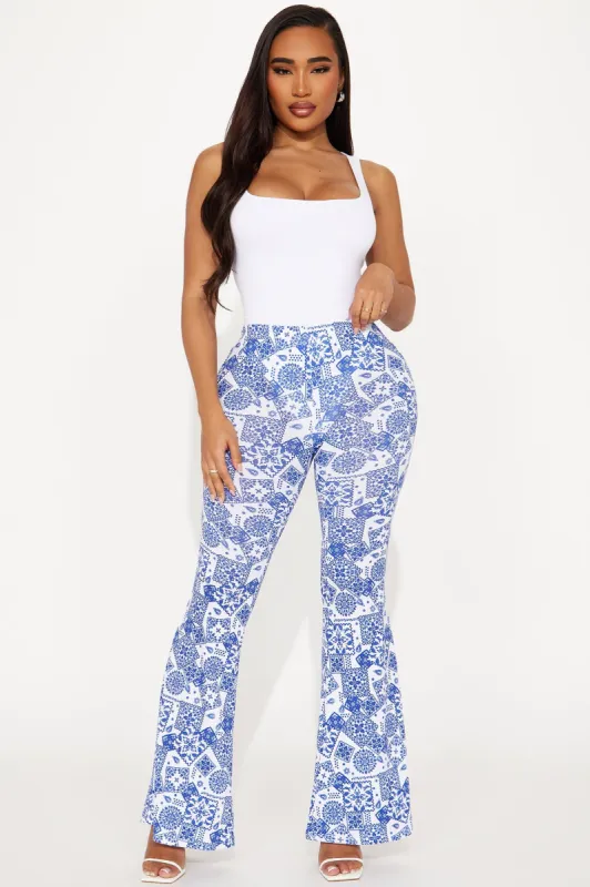 Nola Flare Pant - Blue/combo sold by Fashion Nova