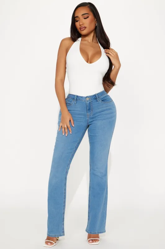 Tuning In Stretch Bootcut Jeans - Light Wash sold by Fashion Nova
