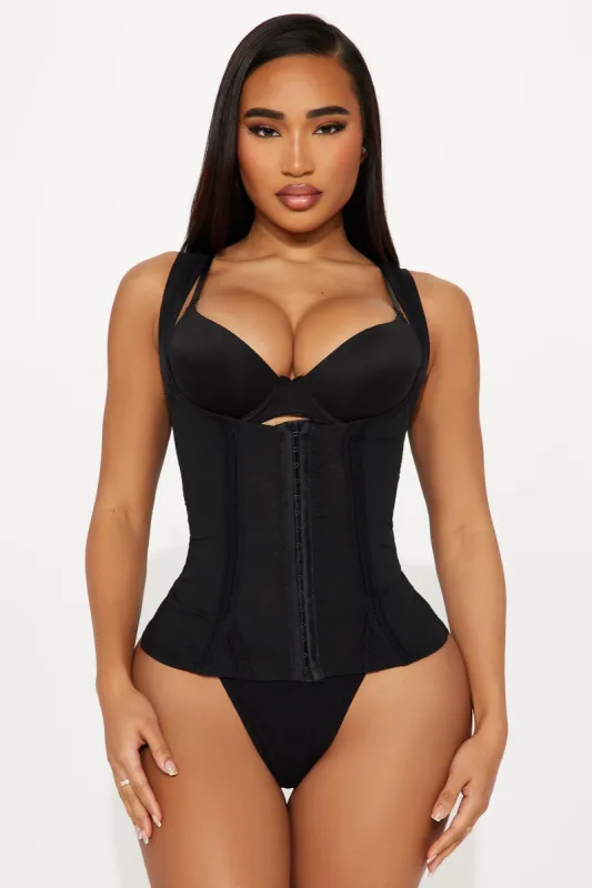 Curvy Body Waist Cinching Corset Shapewear Top - Black sold by Fashion Nova