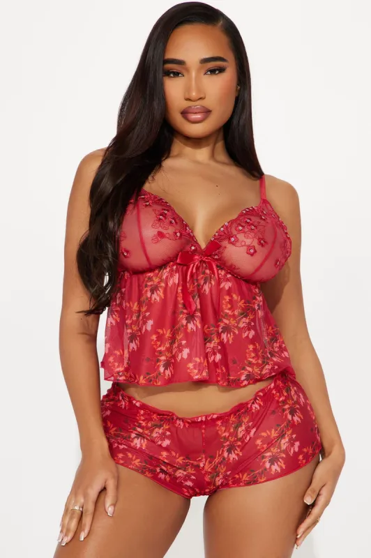 Blooming Flowers 2 Piece Set - Red/combo made by Fashion Nova