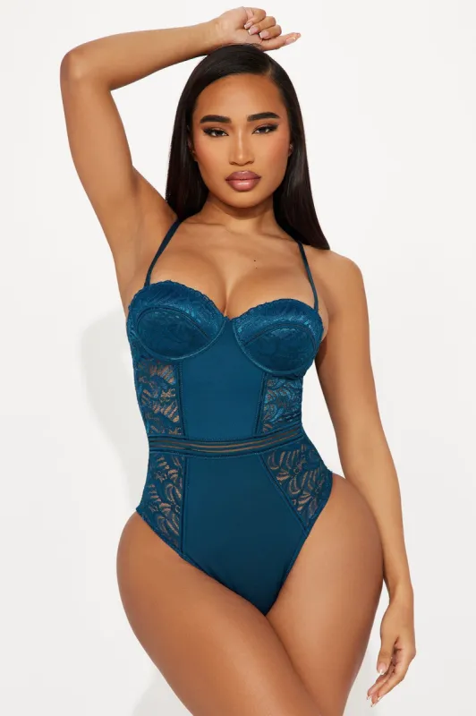 Sparks Fly Lace Teddy - Blue sold by Fashion Nova