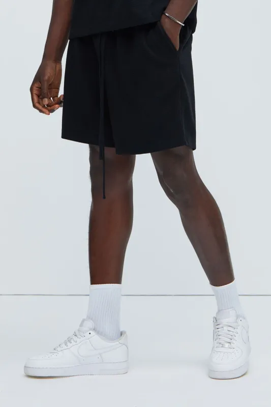 Cairo Textured Shorts - Black sold by Fashion Nova