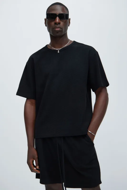 Cairo Textured Tee - Black made by Fashion Nova