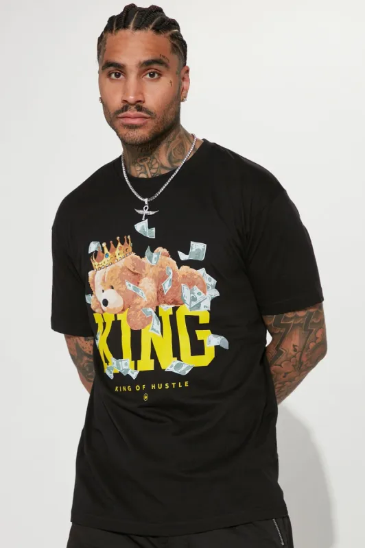 King Of Hustlin Short Sleeve Tee - Black sold by Fashion Nova