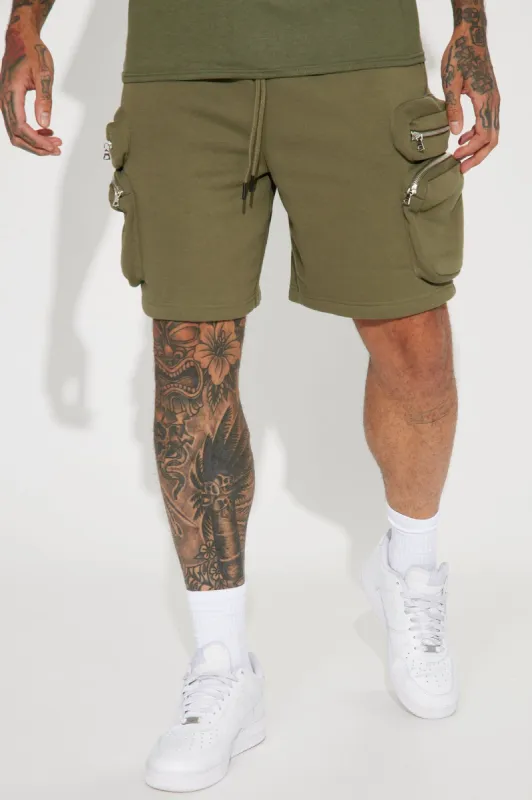 On A Break Cargo Shorts - Olive sold by Fashion Nova