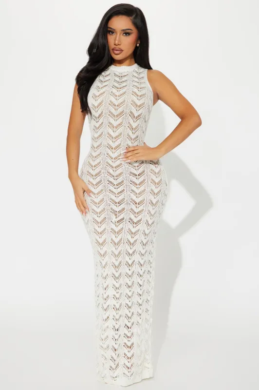 At The Villa Crochet Maxi Dress - Cream sold by Fashion Nova