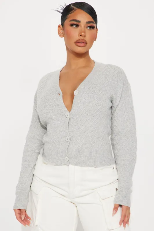 Caley Cardigan - Heather Grey sold by Fashion Nova
