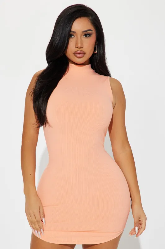 Maddison Snatched Dress - Coral sold by Fashion Nova