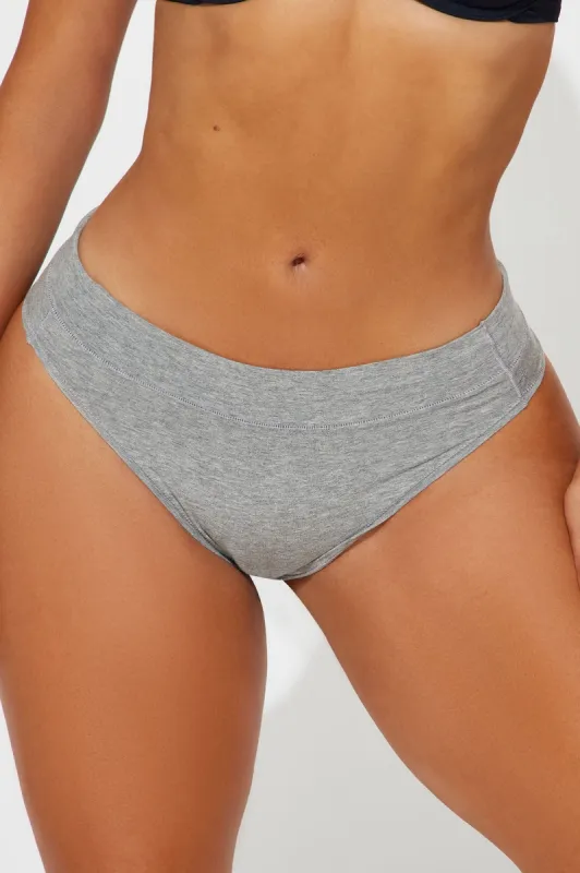 Easy Cotton Jersey High Cut 5 Pack Panties - Grey/combo sold by Fashion Nova