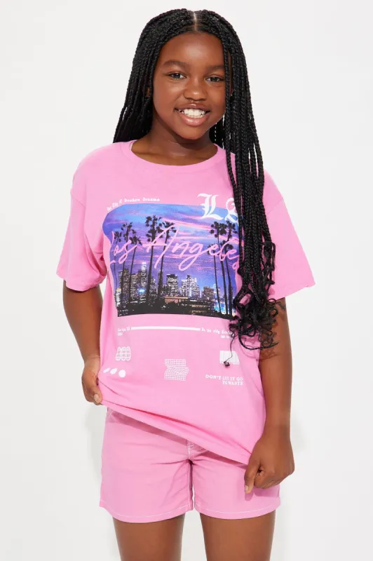 Mini West Side Views Short Sleeve Tee - Pink sold by Fashion Nova