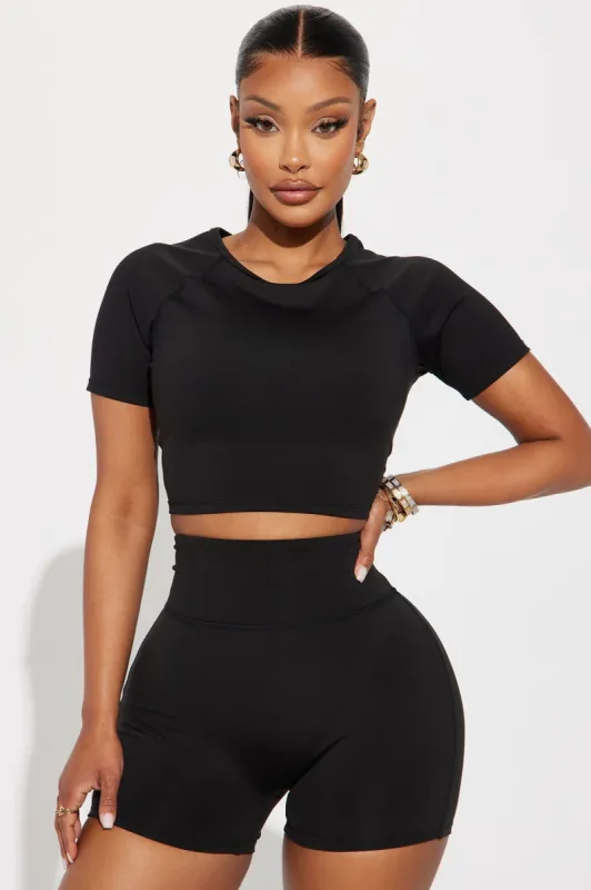Break A Sweat Active Top - Black sold by Fashion Nova
