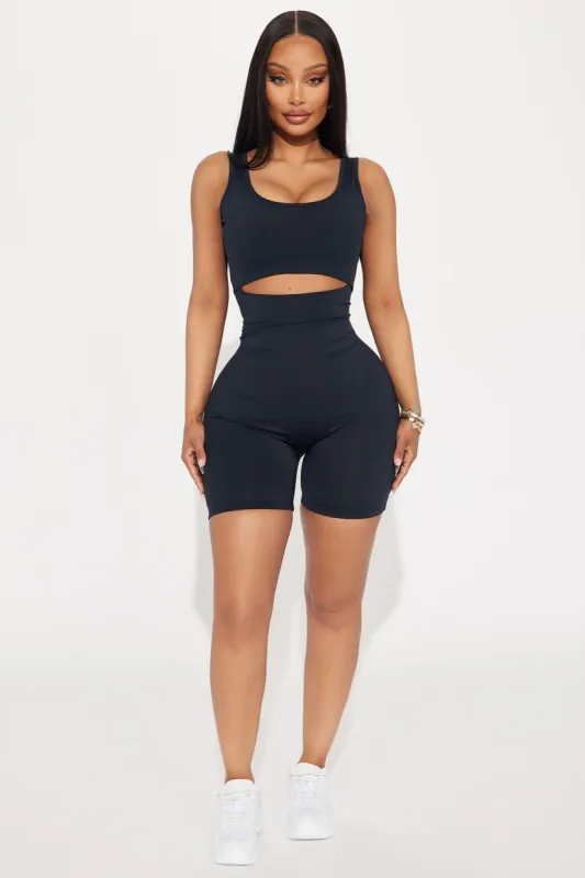 Fast Cycle Active Romper - Black sold by Fashion Nova